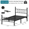 Samurbex Twin Size Bed Frame with Headboard,Black Metal Platform Bed