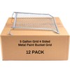 Landhoow 12 Pcs Paint Roller Grid 4 Sided Metal Bucket