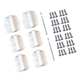 QCAA Door Spring Hinges, 2-3/4", Each Set Including 2 PCS Self Closing and 1 PC Adjustable Self Closing Door Hinge, White, 2 Sets, Made in Taiwan