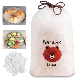 Pack of 300 Food Storage Bags, Covers for Food Cling Film with Elastic Elastic Food Storage Bags, Reusable, for Food Storage