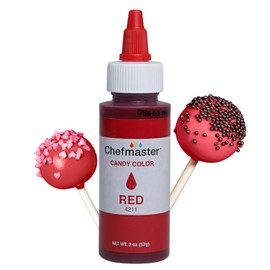 Chefmaster Chefmaster Red Candy Color | True-Tone Shades | Oil-Based | Professional-Grade Dye | Chocolate, Strawberries, Cake Pops | Decorating | 2 oz