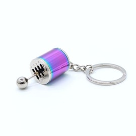 GT//Rotors Six Speed Manual Transmission Shift Gearbox Fidget Toy Automotive Part Car Keychain Key Ring (Neo Chrome)