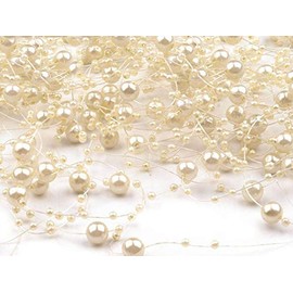 BUSDUGA 2129 Pearl Garland 12 Pieces Decorative Creation (2 Cream)