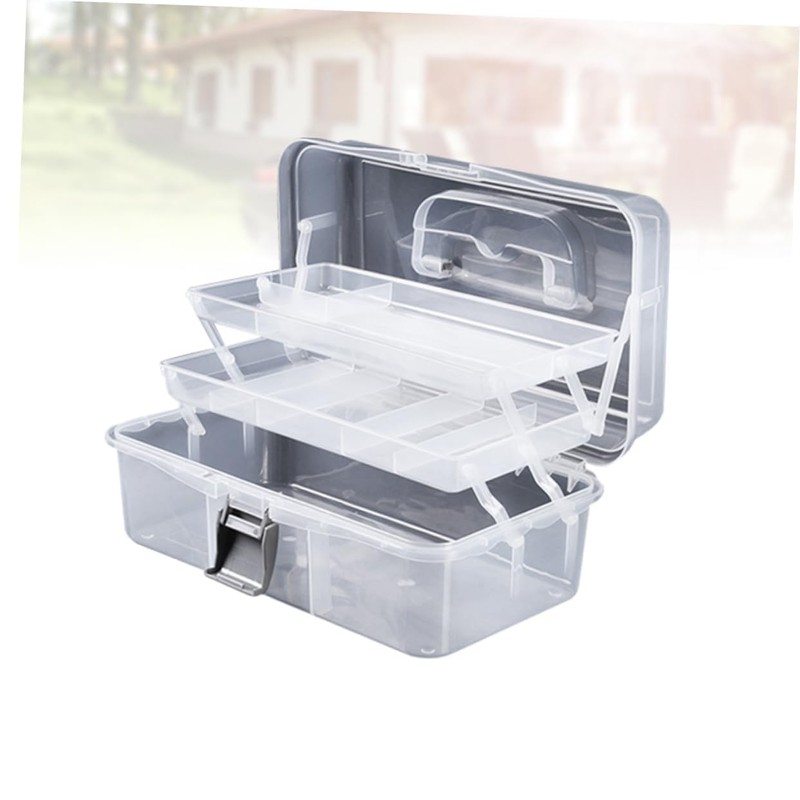 IWOWHERO Foldable Nail Tool Box Multi Functional Cosmetic Case Three