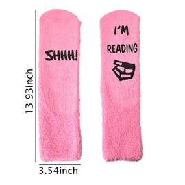 Fuzzy Socks for Women Bookish Gifts for Book Lovers Birthday Gifts for Mom Daughter Long Distance Gifts for Sister Grandma Gifts from Granddaughter Niece Gifts from Aunt Retirement Gifts for Readers