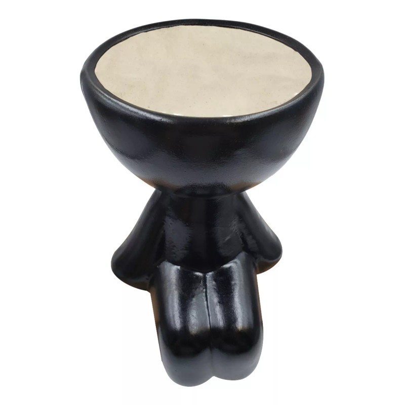 Muna Maceta Jorgito Sentado Humano Pies Colgantes Cerámica