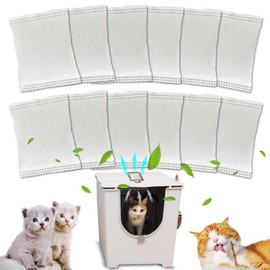 12 Pack Replacement Charcoal Filters for Modkat Flip Cat Litter Box, Activated Carbon Air Purifier Refills Compatible with Modkat Flip Cat Litter Box