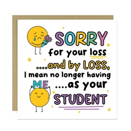 RED OCEAN Funny Leaving School Nursery College Card For Teacher, Joke Goodbye Leaving Card, Novelty Joke For Teachers, End of Term, Leavers Cards For TA Teaching Assistant