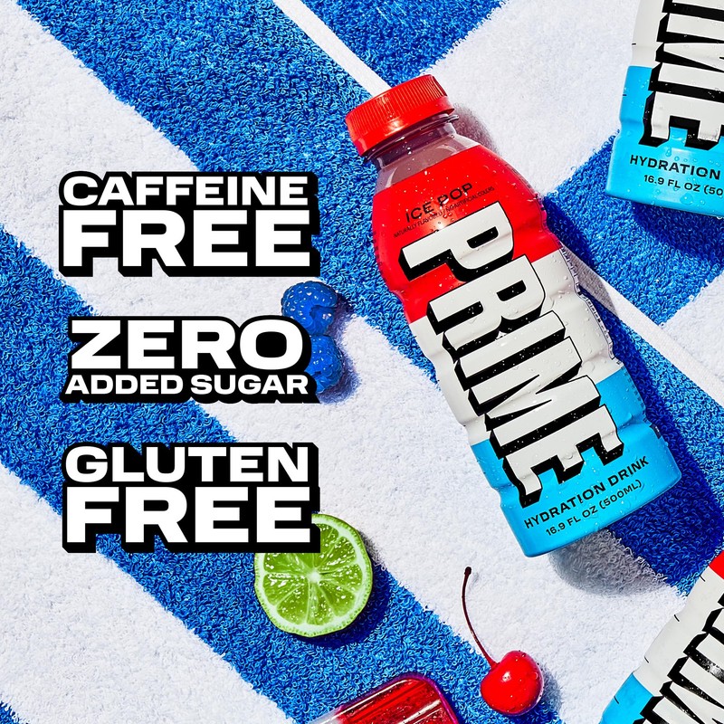 PRIME Hydration ICE POP, Sports Drinks, Electrolyte Enhanced for Replenishing