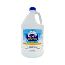 Lucasol Food Grade Hydrogen Peroxide 12% Concentrate, Multi-Purpose Cleaner & Laundry Bleach Alternative, Dilutable 1:3, No Additives, 1 Gallon (128 oz)