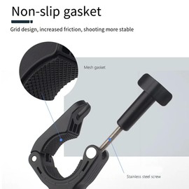 Reflex Camera Adjustable 360° Bicycle Handlebar Mount Clamp for Go Pro, Insta 360, D J I Osmo, Smartphones | Secure Fit for 2-3cm Tubes | Action Camera Bike Mount for Versatile Filming