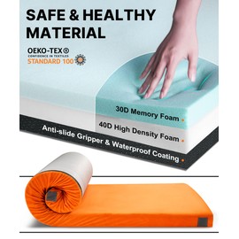 GAIALOOP Memory Foam Futon Mattress Car Camping Bed Glamping Roll Up Mattress, Japanese Floor Sleeping Mat Camp Cot Mattress Pad Travel Guest Adults Side Sleepers Sakura Pink[Twin: 75 * 38 * 3"]