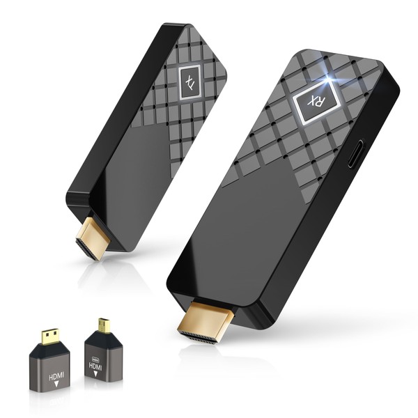 Wireless HDMI Transmitter and Receiver Kit Portable,Plug and Play 165FT