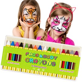 Face Paints Children's Make-Up Pens Set, Asddage 16 Colours Face Painting Colouring Pencils Non-Toxic Face Paint Kits for Children, Ideal for Parties, Easter, Halloween (Pack of 16)
