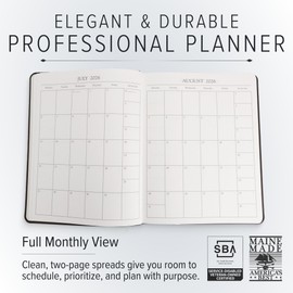 Gallery Leather Professional Planner 2026, Elegantly Bound Calendar Planner and Notebook with Stylish Gold-Gilded Page Edges, 12 Months - Caribbean Sunset - 9 x 7 "