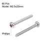 sourcing map Machine Screws Phillips Head Screws M2.5 x 20