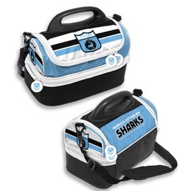 NRL Cronulla-Sutherland Sharks Retro Dome Lunch Cooler Bag, Sky Blue White, 25 x 16 x 20cm, Single Unit