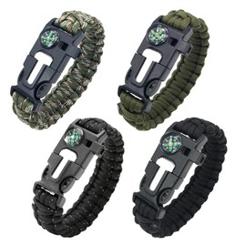 Generisch Survival Bracelet, Multifunctional Survival Bracelet, Buckle, Compass, Lifeguard Whistle, Wild Camping Equipment Kit, Wildness Emergency Survival Kit for Camping, Outdoor Travel, Hiking