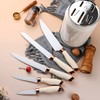 HENLUTUO 6-Piece White Kitchen Knife Set with Non-Slip Silicone Handle｜5