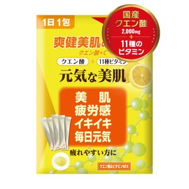 クエン酸【食用 国産 人工甘味料不使用】１包(6gあたり)[クエン酸 2,000㎎＋11種のビタミン ミックス1日分配合] 500ml用 ビタミンC 100mg サプリ 粉末 (10包×1)