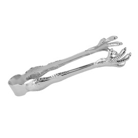 7.9 Inch Special Eagle Claw Shape Ice Tongs, Stainless Steel Chicken Feet Ice Tongs Kitchen Serving Tongs, Bar Hockey Tongs for Home Use Grill BBQ Salad (Silver)
