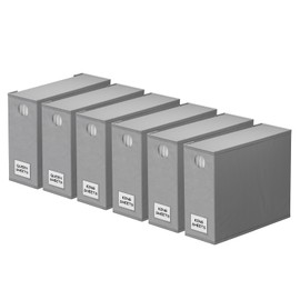 SpaceAid 6 Pack Bed Sheet Organizers and Storage, Foldable Sheet Organizer with Window for Linen Closet, Set Folder Keeper for Queen & King Size Bedding Storage (Gray)