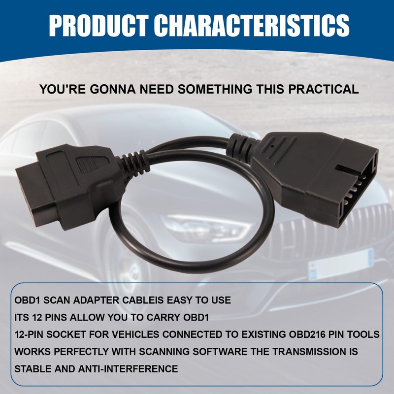 UHANBUT OBD1 to OBD2 GM Adapter, OBD1 12 Pins to