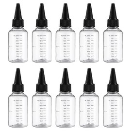 Frcolor Dropper Bottles, 60ml Divided Bottles, Dropper Bottles, Graduated Dropper Bottles with Cap, Experiment, Craft, Art, Multi-purpose, Set of 10 (Random Lid Color)
