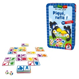 Schmidt Spiele – Piqué, Raflé – Jeu d’Éveil Classique – Défi de Reconnaissance des Couleurs – Jeu de société Stratégie Familial – Format Voyage – 2 à 6 joueurs – Français – 88520