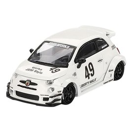 MINI GT 1/64 Abarth 595 LB-WORKS x Abas Works Gala White (Left Handle) Finished Product