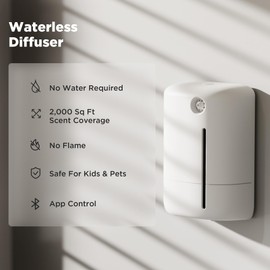 aroma100 Waterless Diffuser for Essential Oil 2000sq.ft Coverage Nebulizer Nano Smart Air Freshener Diffusers Scent Aromatherapy Diffuser for Home Room Office - Without Oil