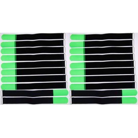 20 x 40 cm x 40 mm Resealable Velcro Cable Ties Neon Green with Metal Eyelet - Cable Velcro Tape 400 mm Reusable