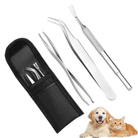 afhgdjr Zeckenzange 3er Set, Zeckenentferner, Zeckenzange für Hunde, Zeckenpinzette Mensch, Zeckenhaken für Mensch, Kinder, Katzen (mit Aufbewahrungstasche)