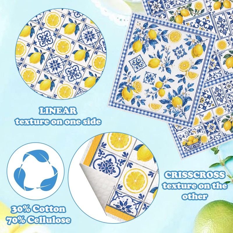 Swedish Dishcloths for Kitchen 6 Pack
