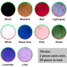 BQTQ 20 Pieces Pompom Faux Fur Ball Pompom for Hat Key Ring Bags Accessories 10 Colours