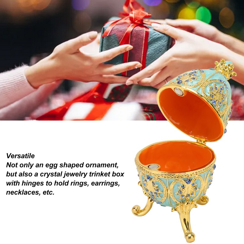 Egg Trinket Box Enamelled Jewelry Box Zinc Alloy Exquisite Jewelry