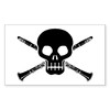 CafePress Clarinet Skull Rectangle Bumper Sticker Car Decal
