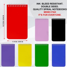 XiQiDianr Cuadernos pequeños, cuaderno de bolsillo de 3 x 5 pulgadas, bloc de notas en espiral, bloc de notas para oficina, hogar, escuela, papel rayado universitario, mini bloc de notas – 75 hojas por cuaderno, cuadernos de 7 colores (paquete de 7)