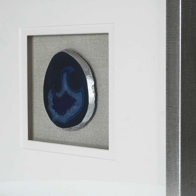 Huji Agate Slice Shadow Box Wall Décor (Blue)
