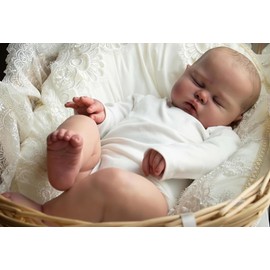 Wamdoll 24 Inch Realistic Baby Doll Lifelike Reborn Toddler Dolls- Newborn Toddler Doll with Cloth Body, Sleeping Pose and Hand Painted Hair - Perfect Collectible Gift for Girls