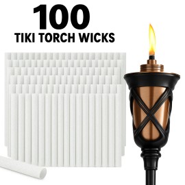 Airy Abode 100 Tiki Torch Wicks Replacement Fiberglass Wicks for Oil Lamps Bulk Refill Pack