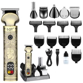 LQT - Cortadora de barba para hombres, kit de aseo de barba 6 en 1, afeitadoras eléctricas, cortadoras de pelo inalámbricas, kit de afeitado para bigote, cuerpo, nariz, oreja y cara, regalos de