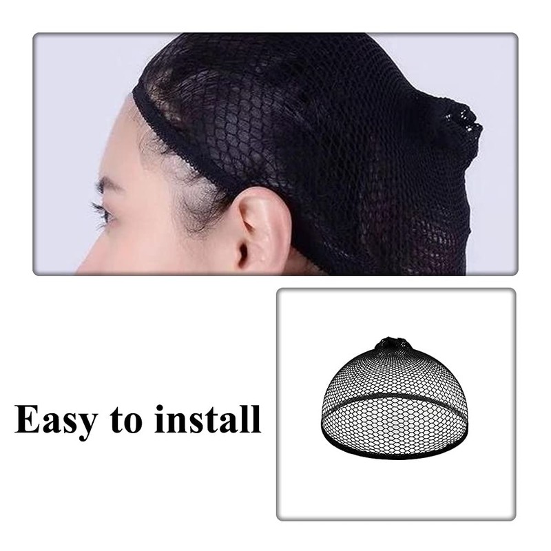 15 Pcs Black Mesh Wig Cap Open top Nylon Net