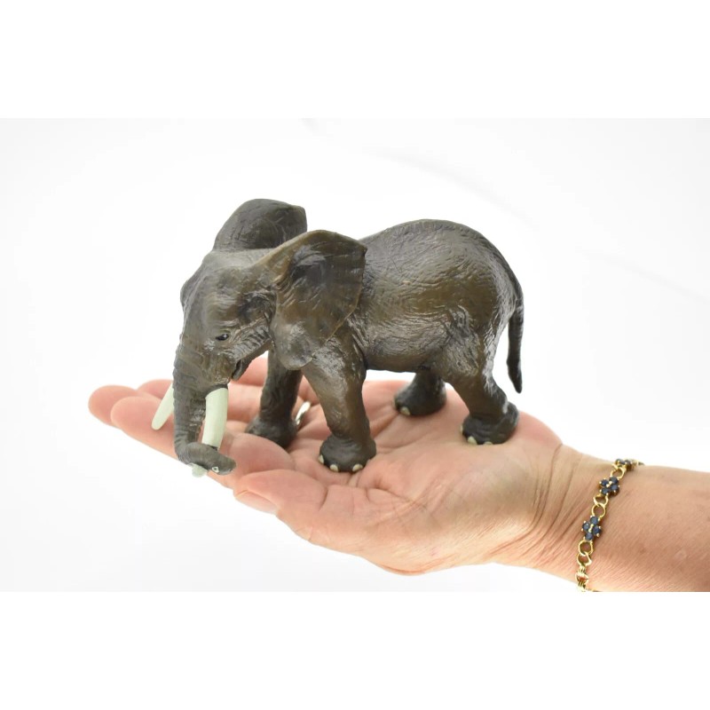 Deshen Du Elephant Toy, African, Model, Figure, Educate, Realistic Rubber