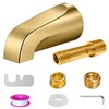 Brushed Gold Tub Spout Without Diverter, Shower Faucet,Brass Adapter,5.3"