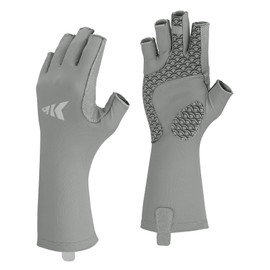 KastKing Sol Armis Pro Fishing Gloves, UPF 50 Sun Protection 3/4 Fingerless Gloves Quick-Dry, Extended Cuff UV Protection Gloves for Outdoor, Kayaking, Rowing, Paddling, Canoeing, Hunting