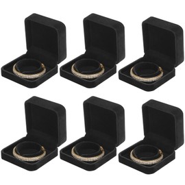 LETURE 6 Pieces Velvet Jewelry Gift Boxes for Necklace Pendant Bracelet Ring Earring, Jewelry Storage Display Case for Christmas Wedding Engagement Birthday Anniversary (Bracelet Box - 6PCS)