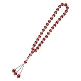abalorio de oración islámicas Tasbih para rosario musulmán, accesorio para suministros de adoración, 7 colores opcionales (rojo)