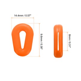HARFINGTON 10 Pairs Glasses Ear Grip Silicone Hollow Type 14.4mm Eyeglasses Temple Grips Retainer Anti Slip Soft Eyeglass Ear Grips for Eyeglasses Sunglasses Sport Glasses, Orange