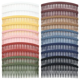 Lawie 20 Pack 24 Teeth Colorful Large Plastic Side Hair Combs Long Teeth Slide Hair Combs Fine Bang Hair Barrette Clips French Twist Hair Combs Wedding Veil Comb DIY Crafts Accessories for Women Girls